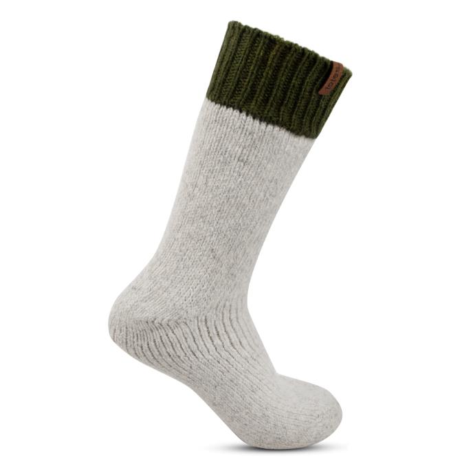 totes Mens Chunky Thermal Wool Blend Slipper Socks Grey Multi