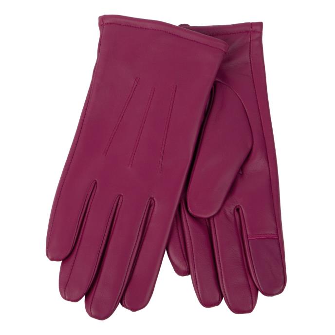 Isotoner Ladies Three Point Leather Glove With SmarTouch