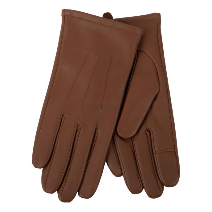 Isotoner Ladies Three Point Leather Glove With SmarTouch
