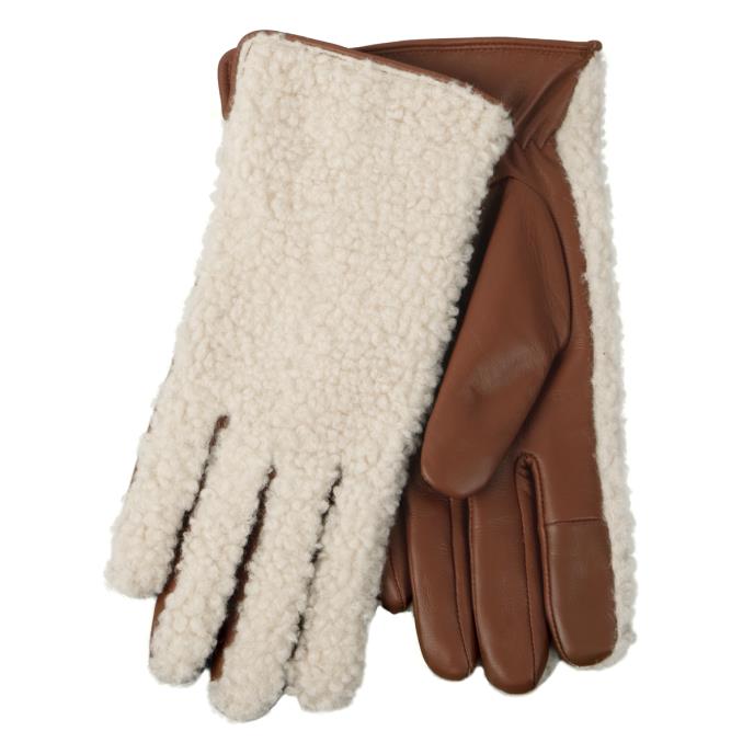 Isotoner Ladies Borg Smartouch Glove With Leather Palm