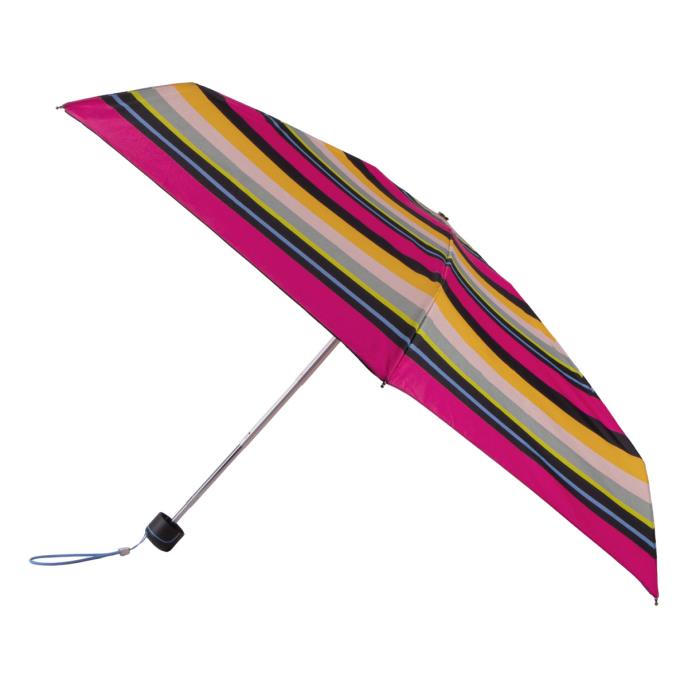 totes ECO XTRA STRONG Mini Magenta Block Stripe Print Umbrella (5 Section)