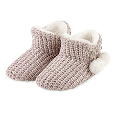 totes Ladies Chenille Knitted Bootie Slipper