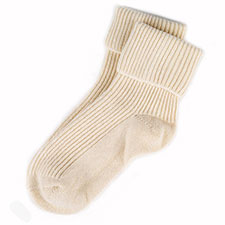 totes Ladies Single Pack Cashmere Bed Socks Natural