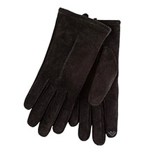 Isotoner Ladies One Point Suede Smartouch Glove Black