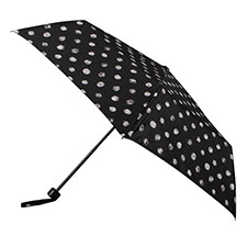 totes ECO-BRELLA® Supermini B&W Stitched Dots Umbrella