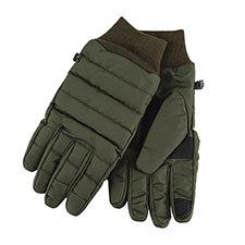 Isotoner Mens Water Repellent Padded SmarTouch  Glove with Ribbed Cuff Khaki