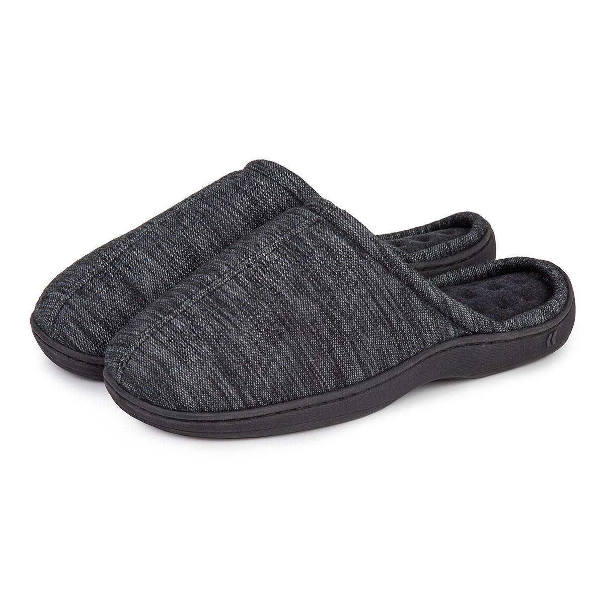 Isotoner Mens Denim Seam Mule Slippers totes ISOTONER