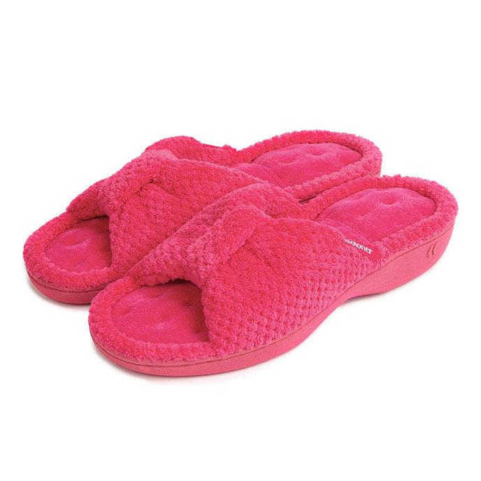 isotoner Knot Front Secret Sole Popcorn Open Toe Slippers eBay