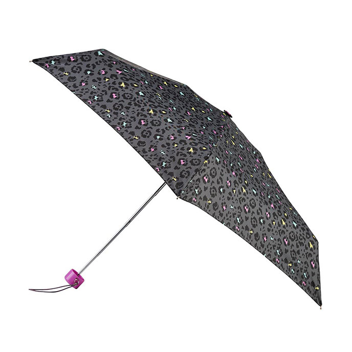 totes Mini Round Multi Panther Print Umbrella (5 Section) totes ISOTONER