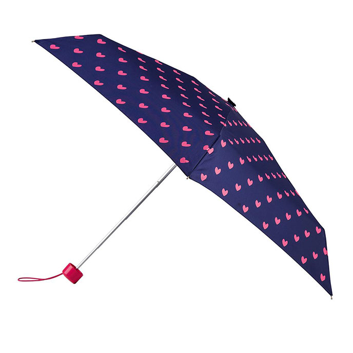 totes Mini Round Heart Print Umbrella (5 Section) totes ISOTONER