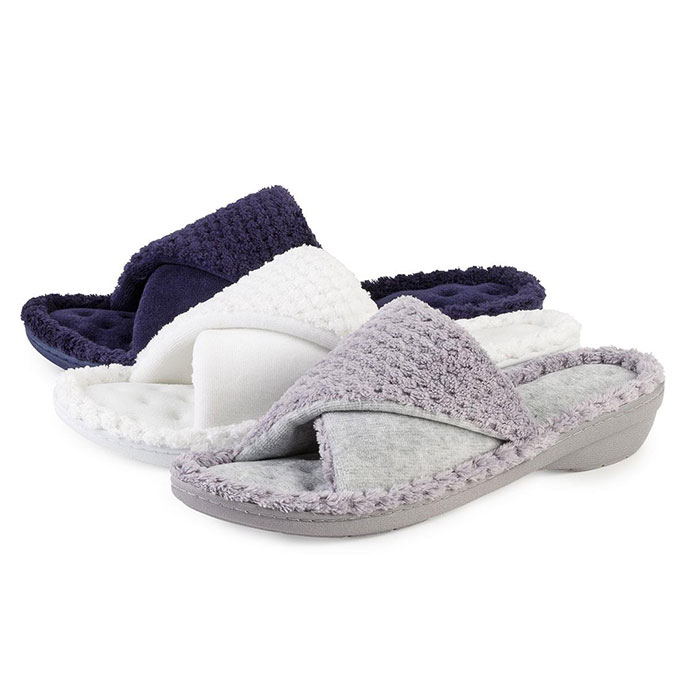Isotoner Ladies Popcorn Turnover Open Toe Slippers eBay