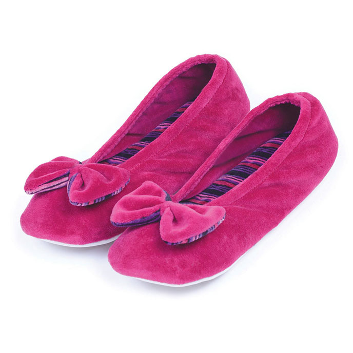 velour ballerina slippers