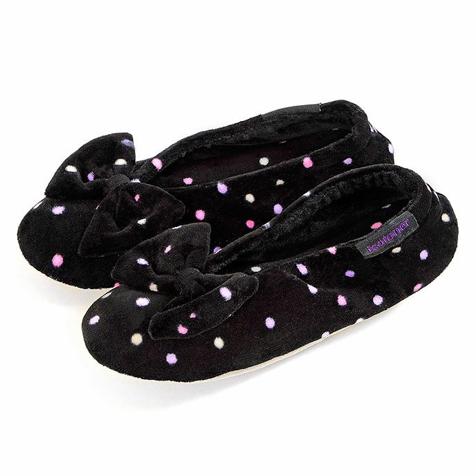velour ballerina slippers