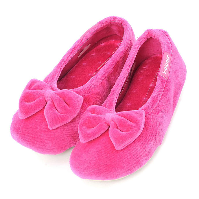 velour ballerina slippers