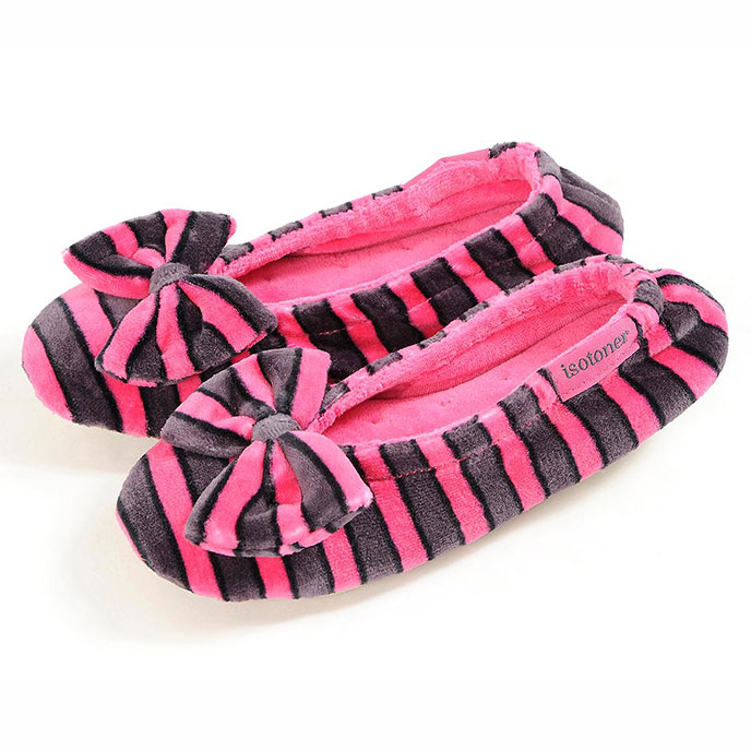 velour ballerina slippers