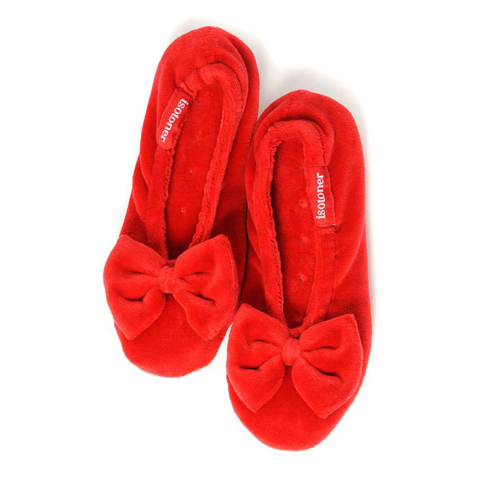 velour ballerina slippers