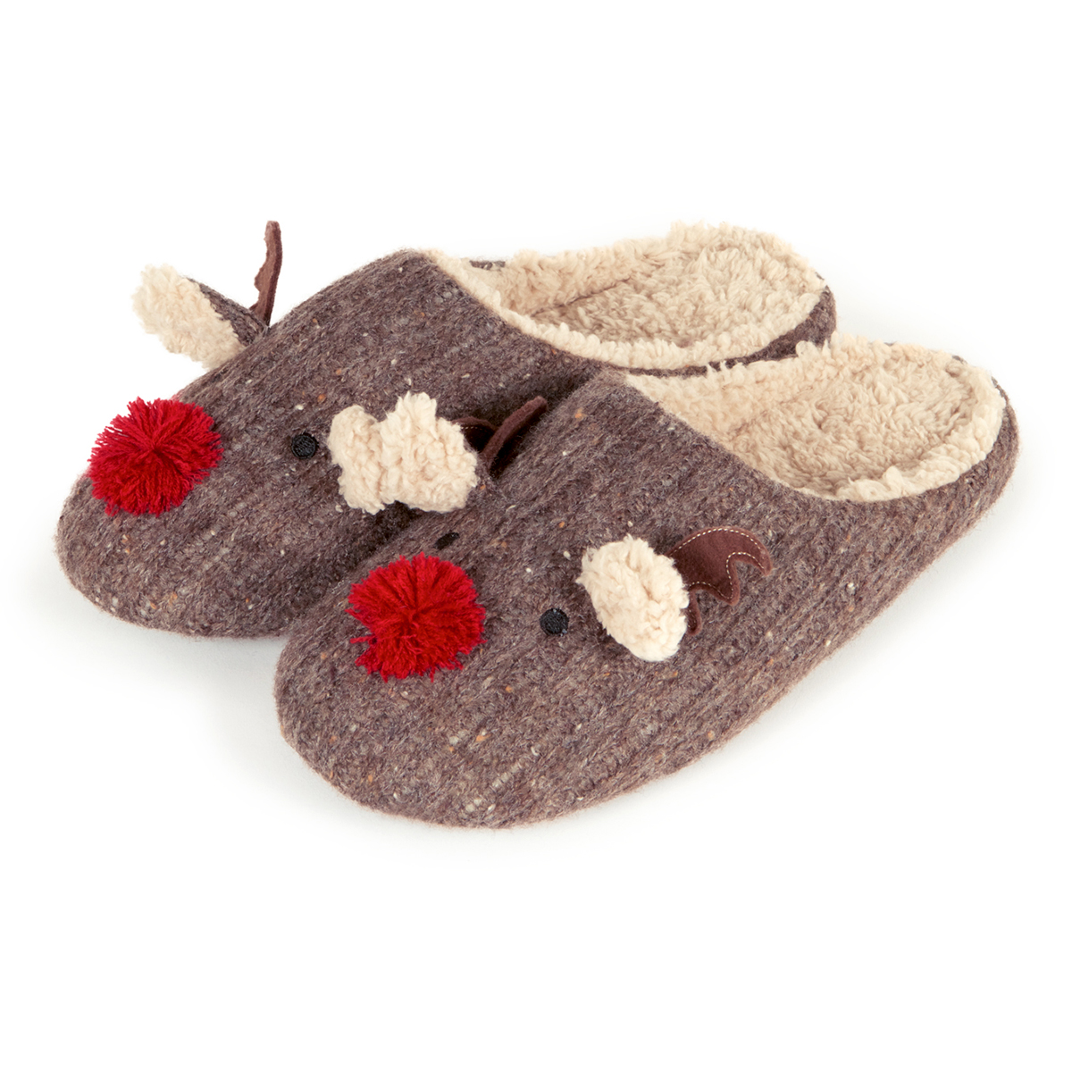 totes Mens Reindeer Novelty Mule Slippers eBay