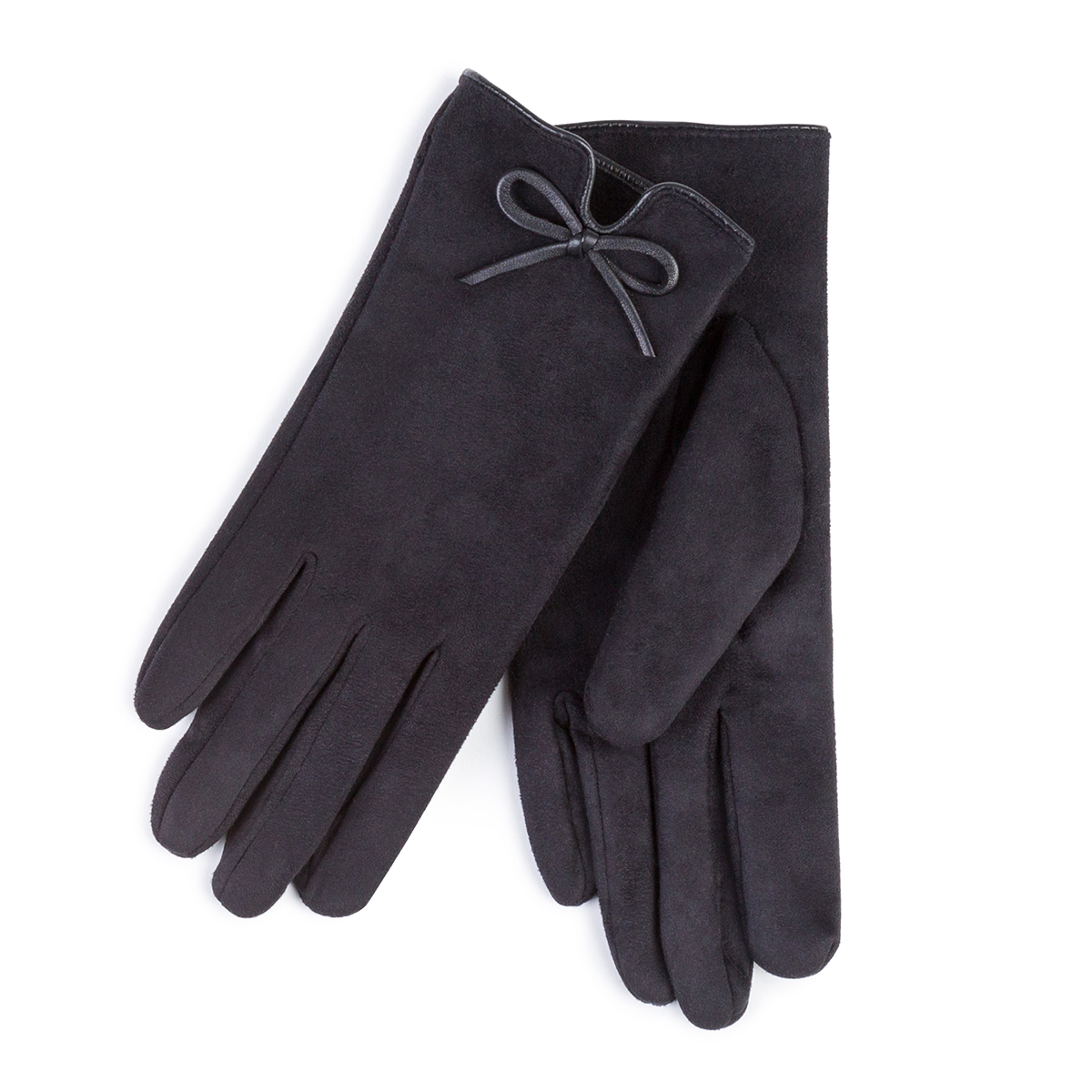 Isotoner Ladies Faux Suede Fabric Glove with Vent & Bow eBay