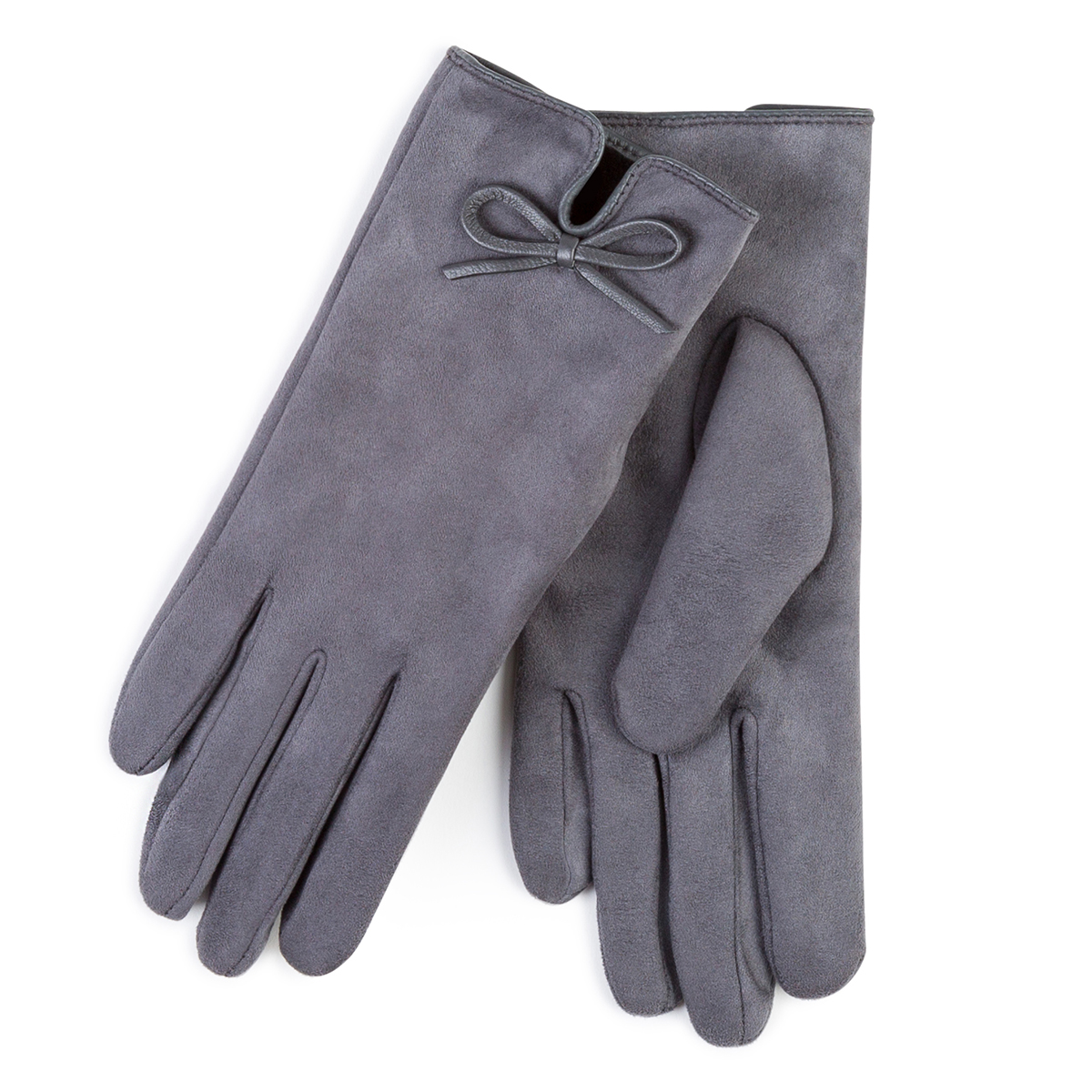 Isotoner Ladies Faux Suede Fabric Glove with Vent & Bow eBay