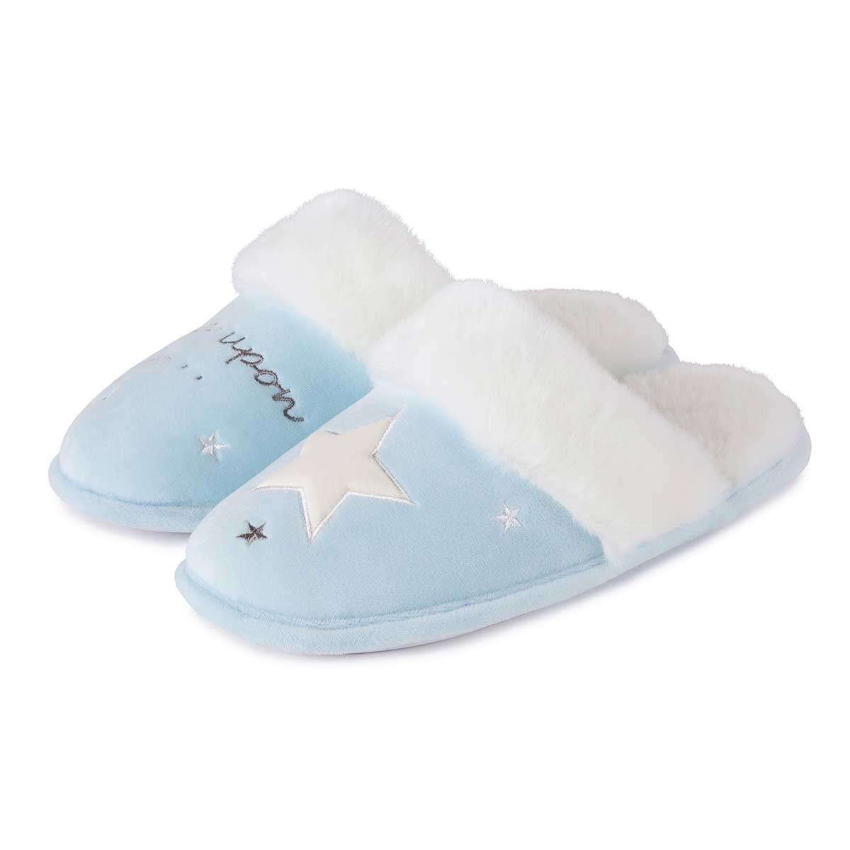 totes Ladies Novelty Slippers Blue Star totes ISOTONER