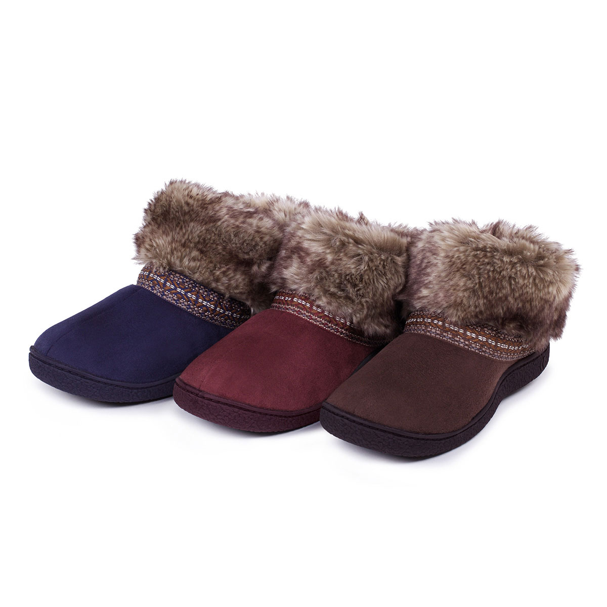 isotoner slippers isotoner pillowstep boot with fur cuff slippers 95399 isotoner slippers isotoner pillowstep boot with fur cuff slippers 95399