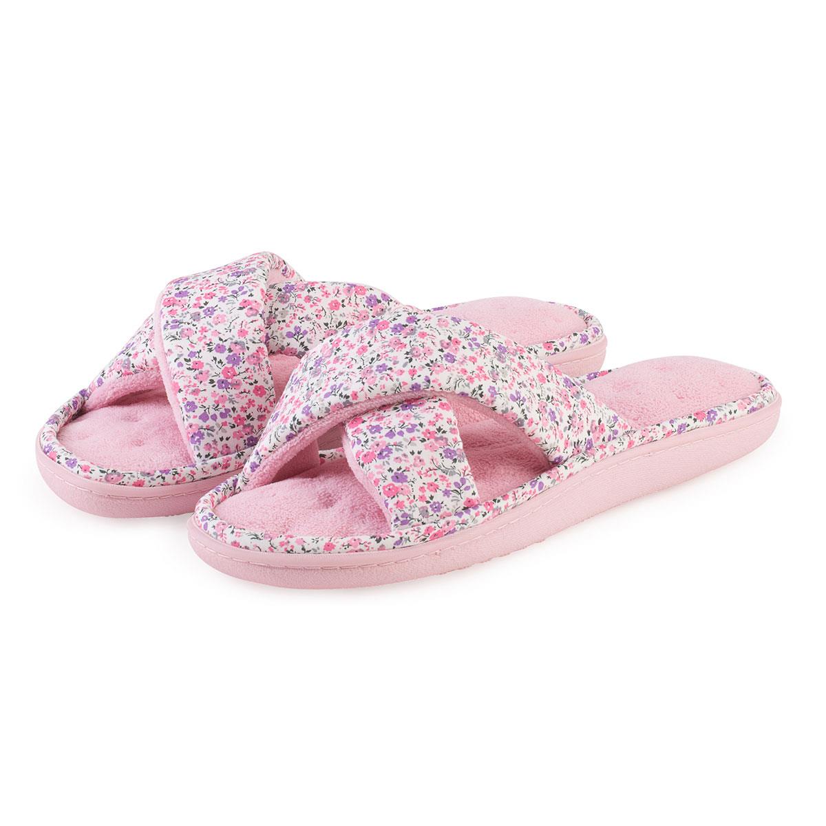 pink isotoner slippers isotoner pink floral cross slipper ebay pink isotoner slippers isotoner pink floral cross slipper ebay