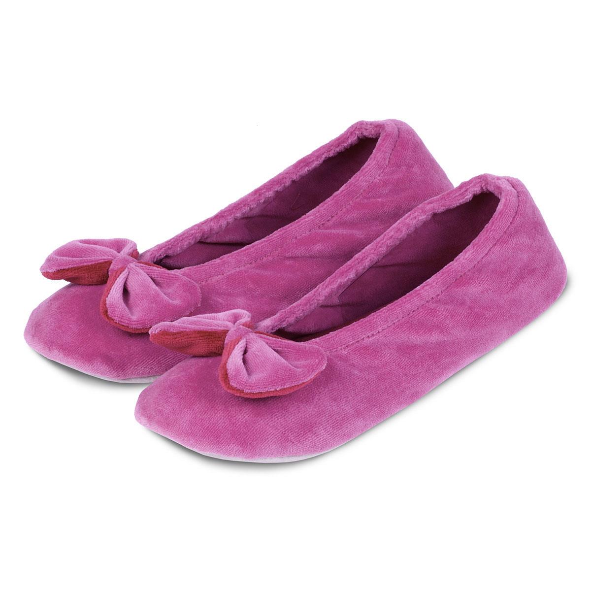 big slippers isotoner velour big bow ballerina slippers ebay big slippers isotoner velour big bow ballerina slippers ebay
