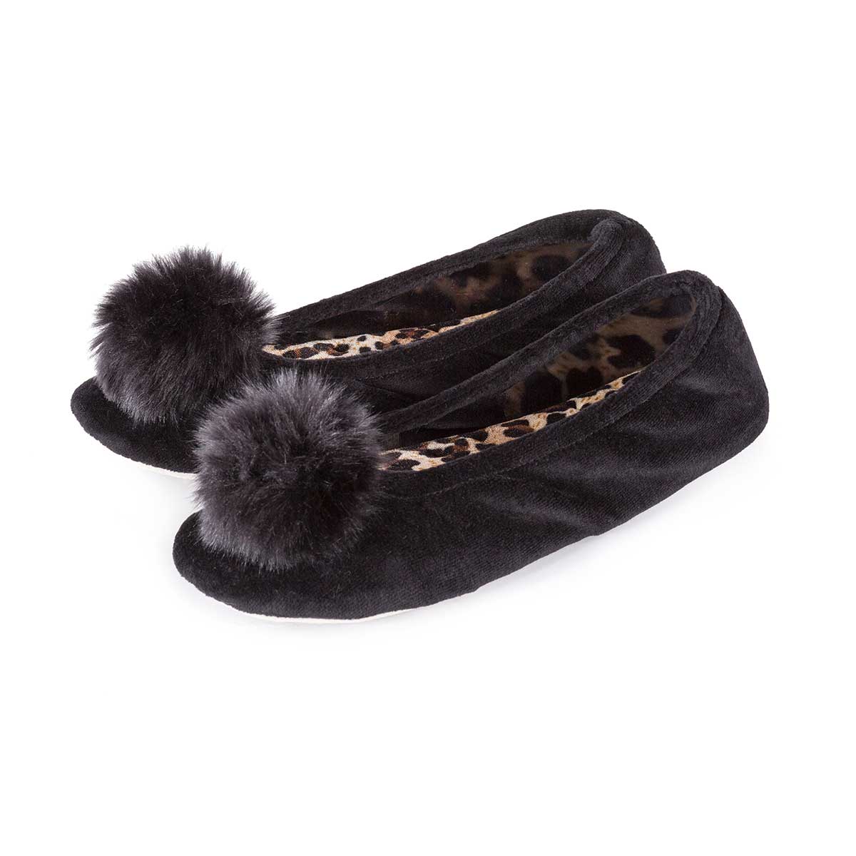 velour ballerina slippers