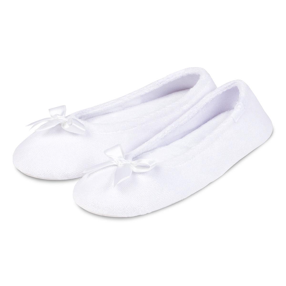 isotoner terry ballerina slippers