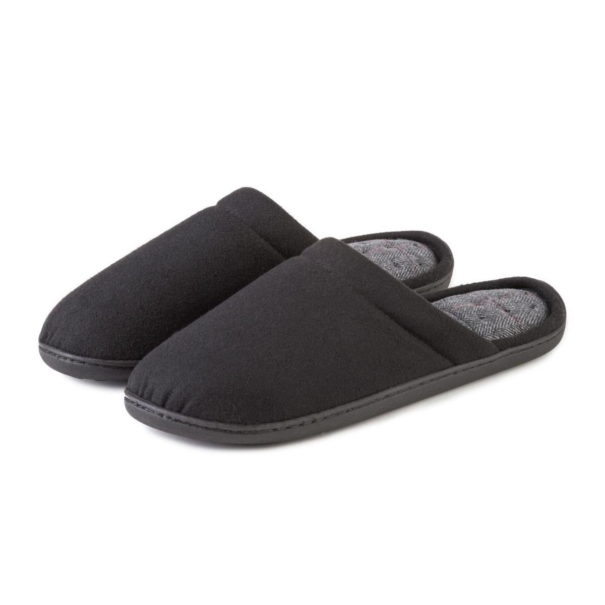 Isotoner Mens Woven Check Mule Slippers totes ISOTONER