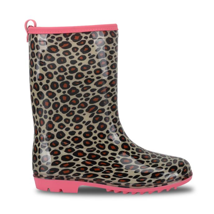Puddle Jumpers Kids Welly Boot Natural Leopard
