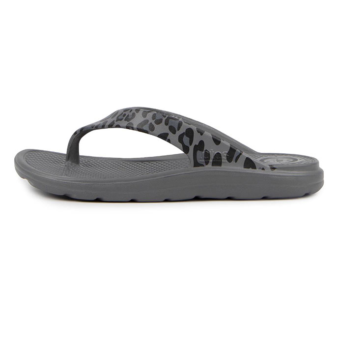 totes&#174; SOLBOUNCE  Ladies Toe Post Grey Leopard