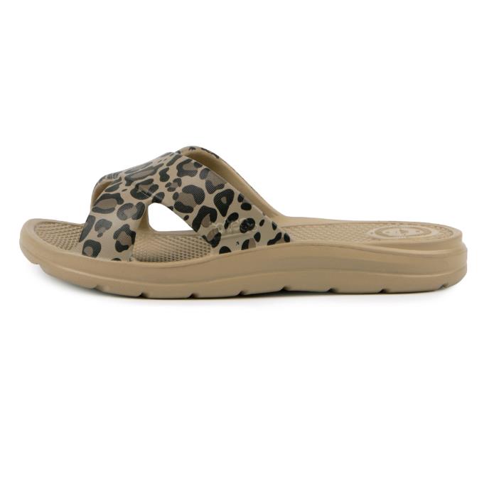 totes&#174; SOLBOUNCE  Ladies Cross Slide Natural Leopard