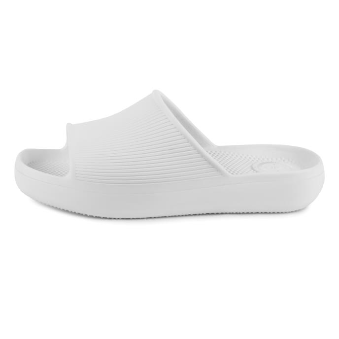 totes&#174; SOLBOUNCE Ladies Ribbed Slider White