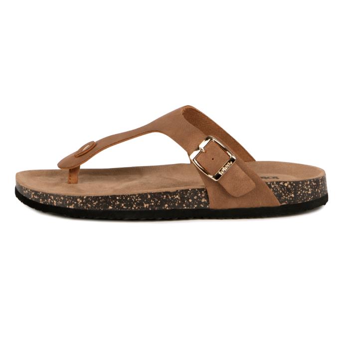 totes&#174; Ladies PU Buckle Toe Post Tan
