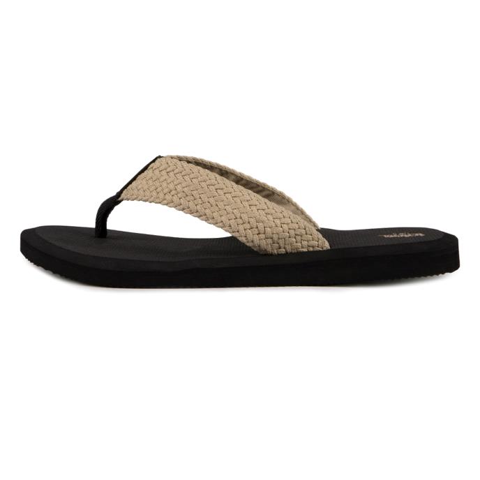totes&#174; Mens Plait Toe Post Sandal Black
