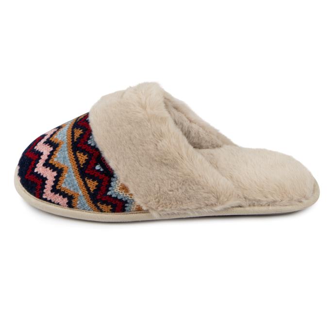totes Ladies Fair Isle Knit Mule Slippers Fair Isle