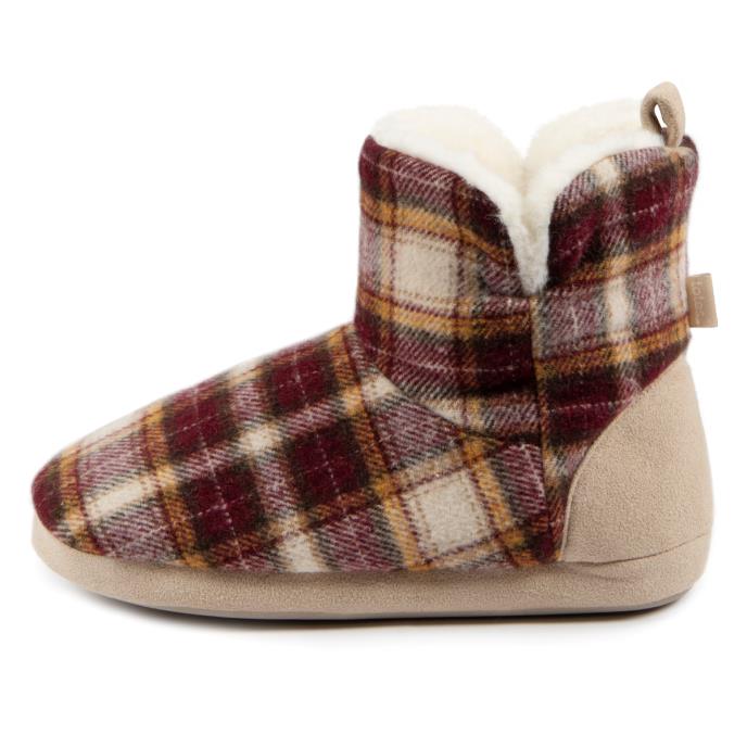 totes Ladies Tartan Boot Slipper