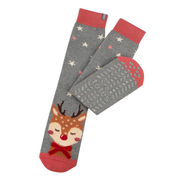 totes toasties&#174; Ladies Single Original Slipper Socks Reindeer