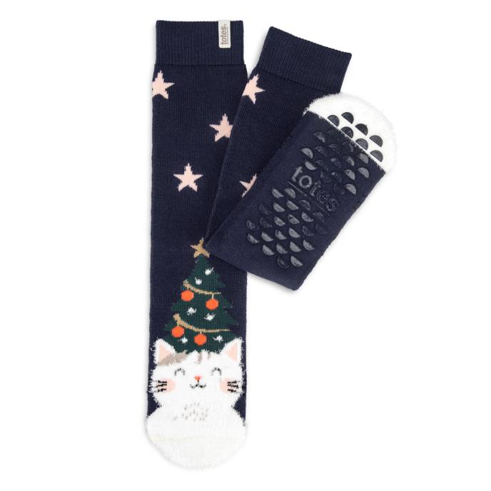 totes toasties® Ladies Single Original Slipper Socks Cat