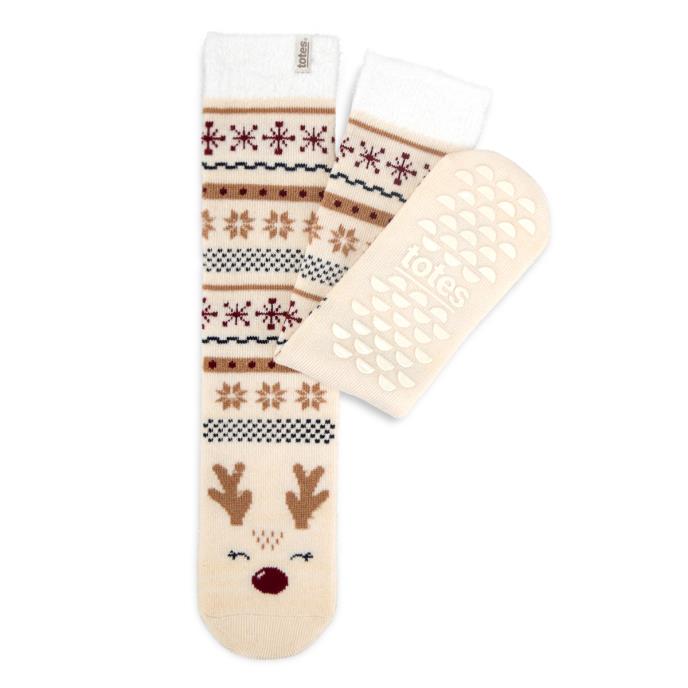 totes toasties® Ladies Single Original Slipper Socks Reindeer