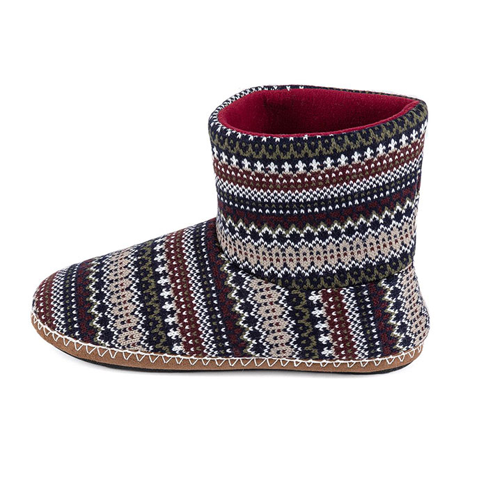 totes Mens Fair isle Boot Slipper Multi