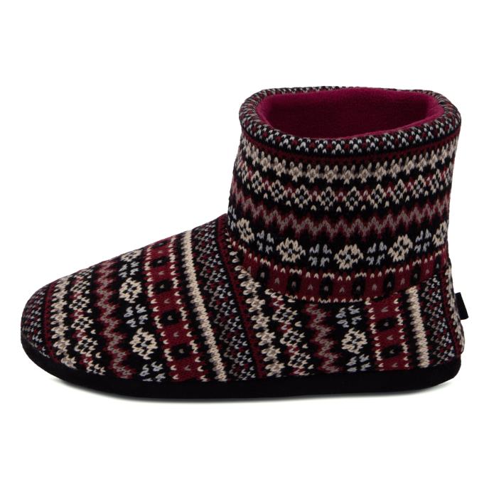 totes Mens Fair Isle Boot Slippers Multi