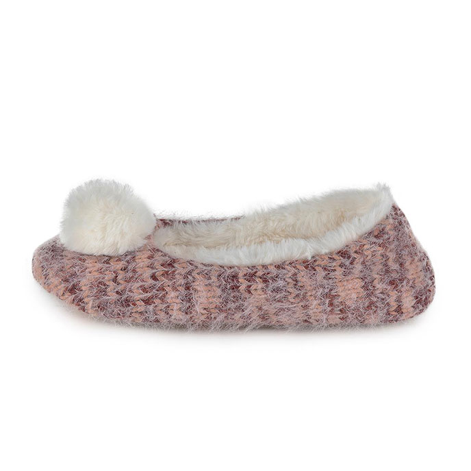 totes Ladies Fluffy knit Ballet Slipper