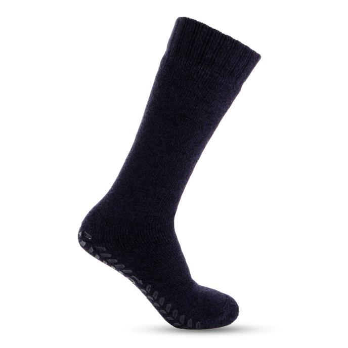 totes Ladies Premium Single Recycled Thermal Brushed Wool Blend Slipper Sock Navy