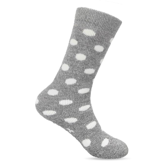 totes toasties® Ladies Thermal Brushed Original Slipper Socks Spotty Grey