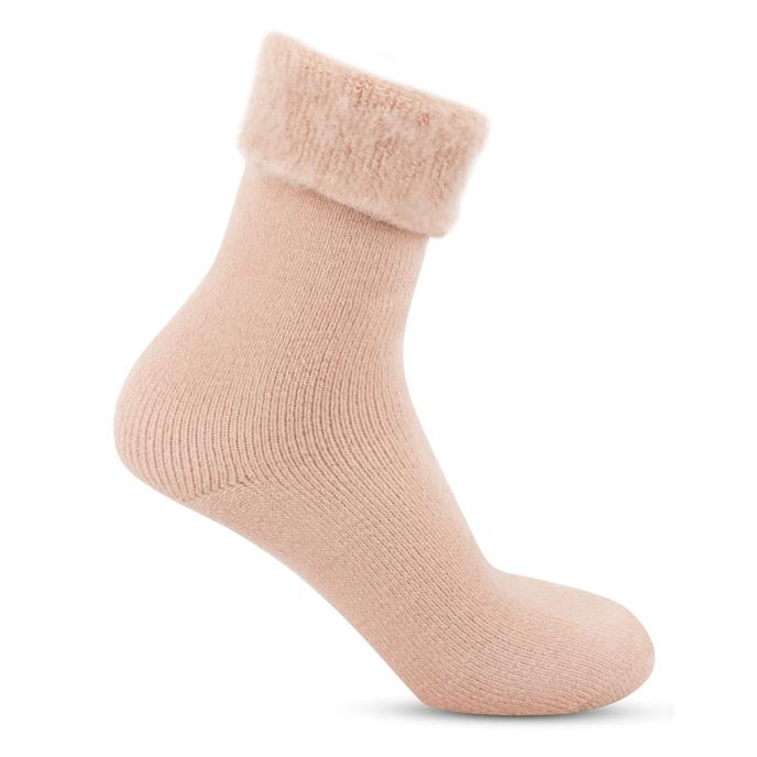 totes toasties&#174; Ladies Brushed Thermal Bed Socks Dusky Pink