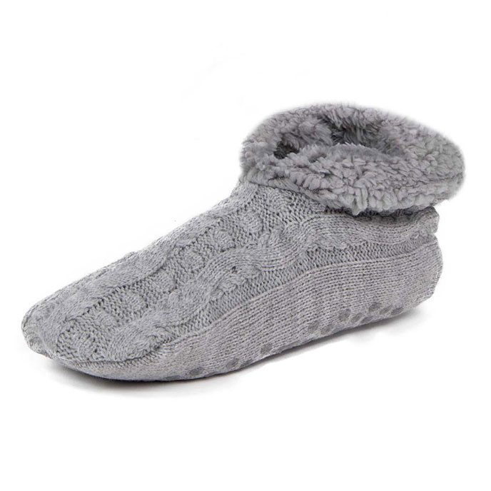 totes Ladies Knitted Texture Bootie Grey