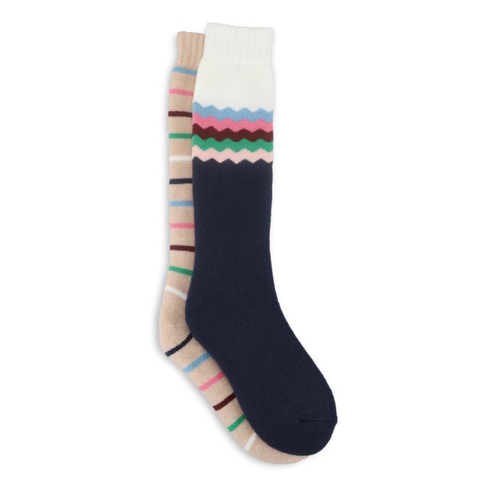 totes toasties® Ladies Knee High Terry Thermal Welly Socks (Twin Pack) 