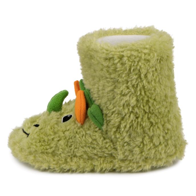 totes Kids Dino Boot Slippers Green